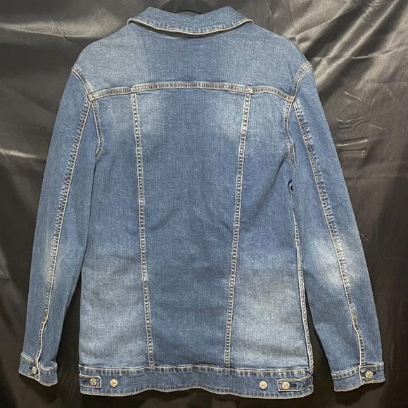 ~ NWOT ~ LULAROE ~ DENIM BLUE JEAN TYPE COAT / JACKET SIZE L / LARGE ( JAXON ?) - Picture 2 of 9